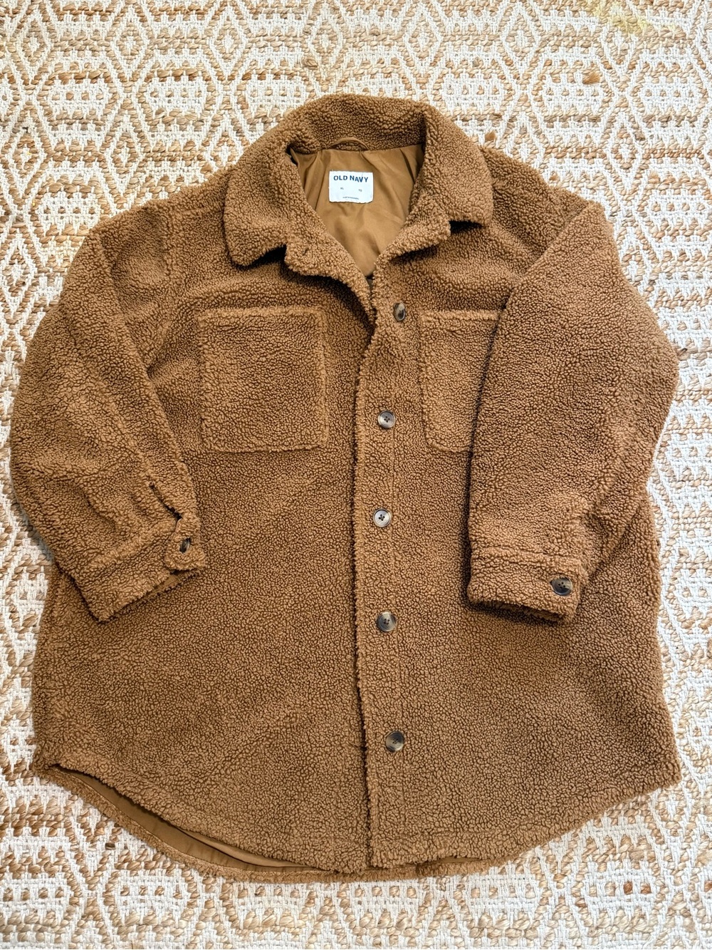 Old Navy Chest-Pocket Brown Sherpa Shacket